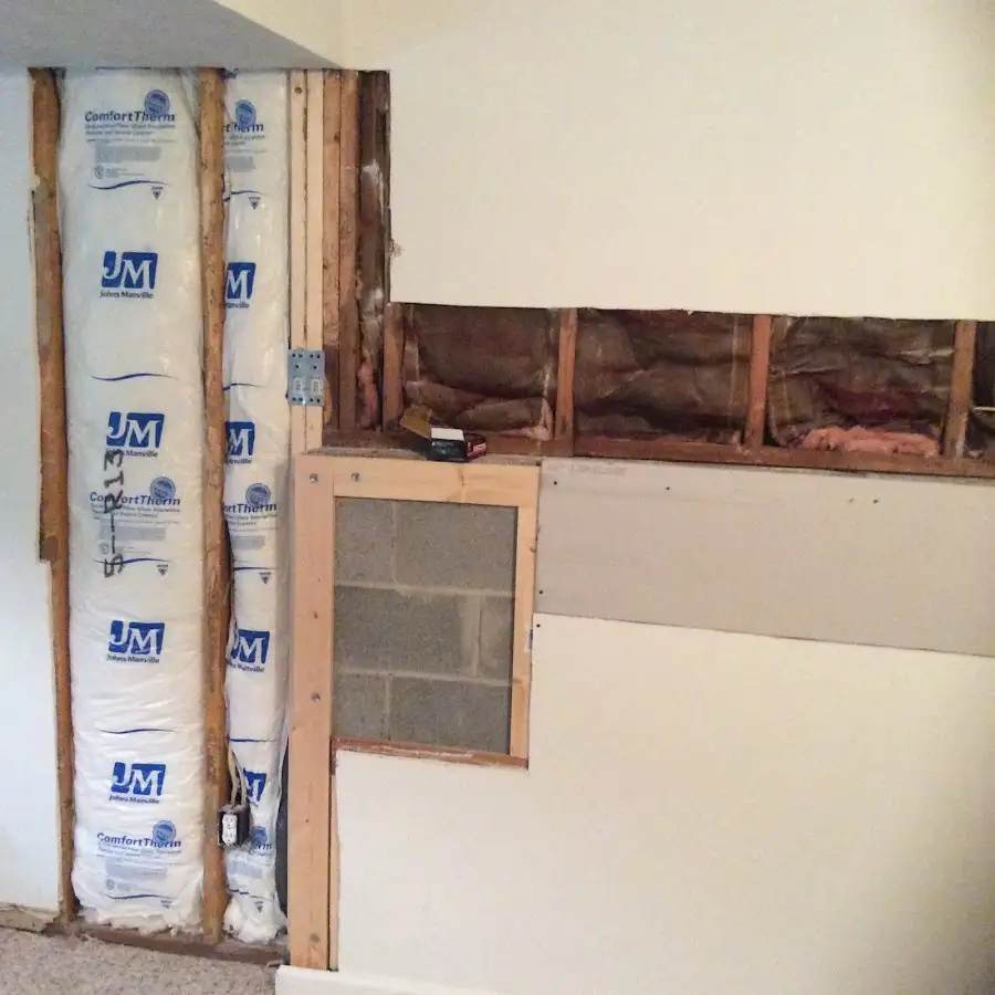 Wall insulation replacement during Contents Cleaning & Restoration in Stow